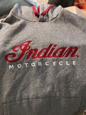 Men's Gray Hoodie with Red Logo